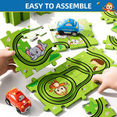 Bennol race track car toy in action along the grooved path