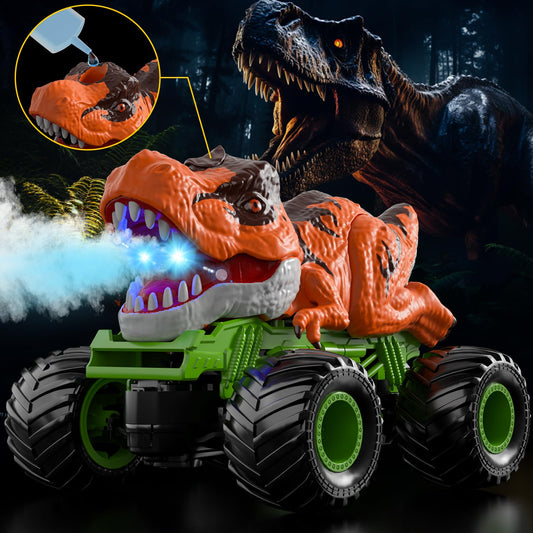 Bennol RC dinosaur truck sprays flame-like mist from its mouth
