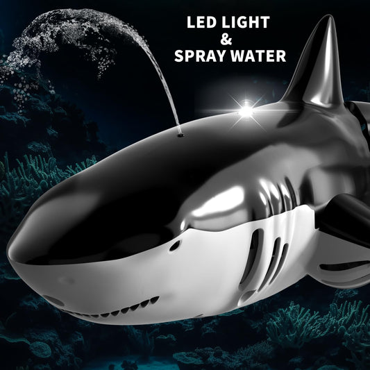 Bennol RC Shark remote shows 2.4GHz control for precise steering.