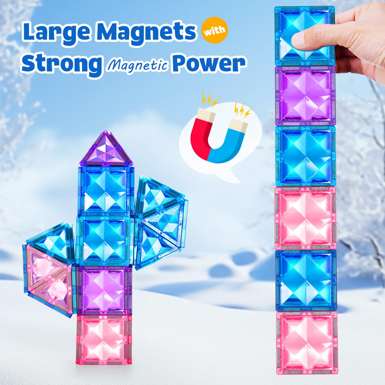 BENOKER Ice Castle tiles showcase castle windows for story-driven building adventures.