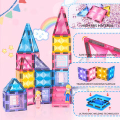 BENOKER Pink Castle tiles stacked castle showcasing height and stability