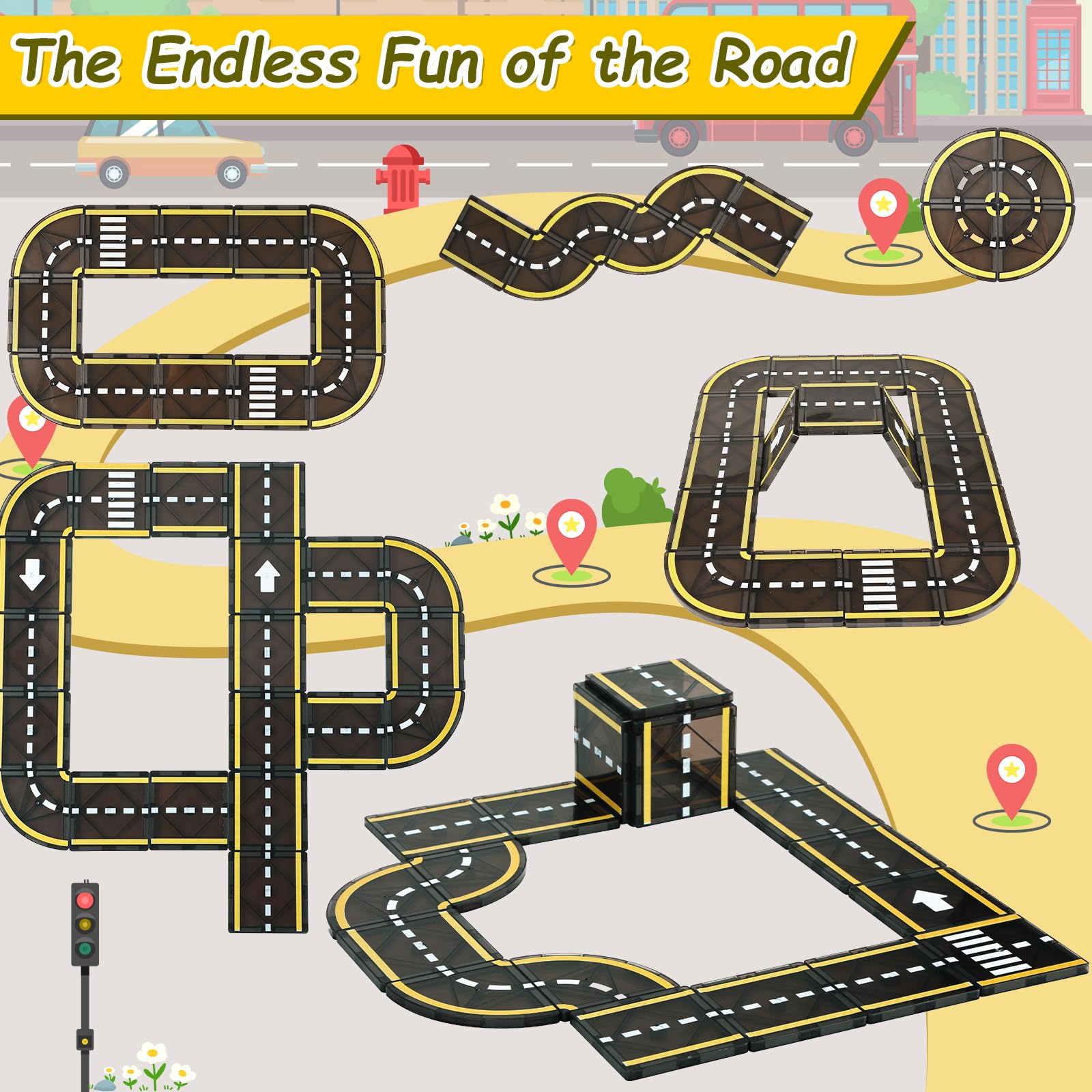 BENOKER magnetic road pieces foster creative problem solving during play