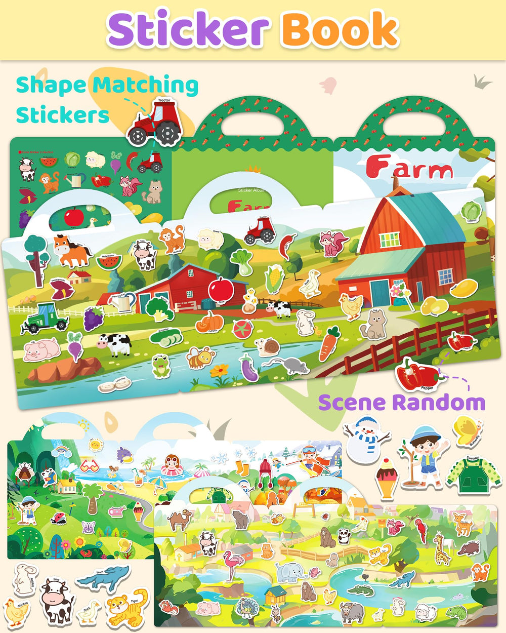 Benresive animal theme stickers spark word recognition through playful exploration