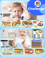 Benresive wooden puzzle in bright colors to aid color recognition