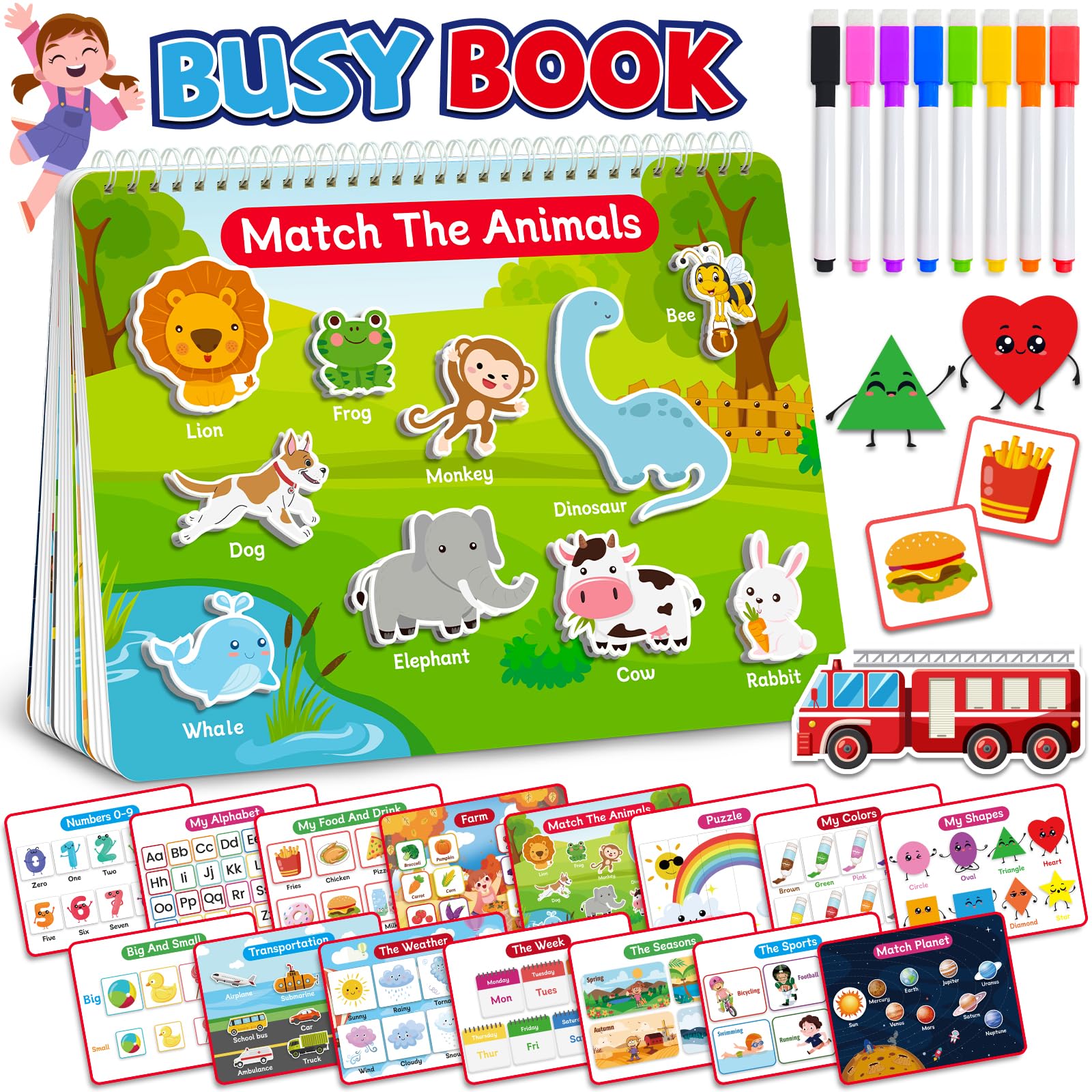 Benresive Montessori Busy Book cover demonstrates durable, travel-friendly design for toddlers.