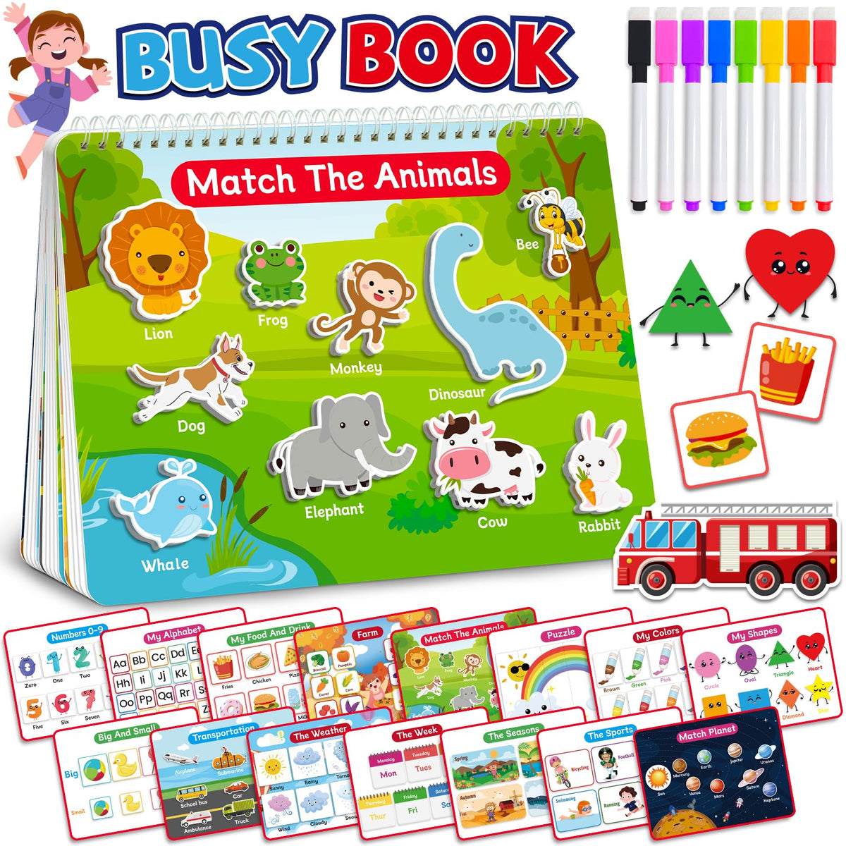 Benresive Montessori Busy Book cover demonstrates durable, travel-friendly design for toddlers.