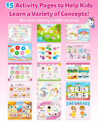 Benresive Busy Book drawing pages support color, shape, and letter recognition.