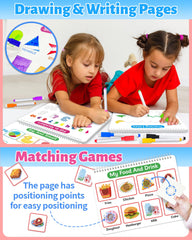 Benresive Montessori Busy Book drawing pages with eight pens promote early writing skills.