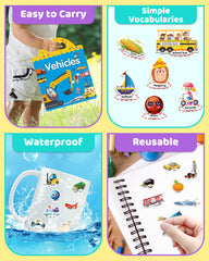 Benresive Vehicle sticker book includes portable handle for easy travel.