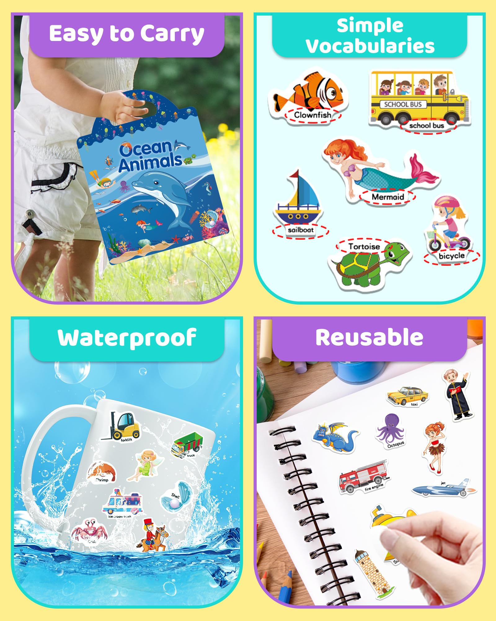 Benresive Sticker Book includes storage to keep stickers organized.