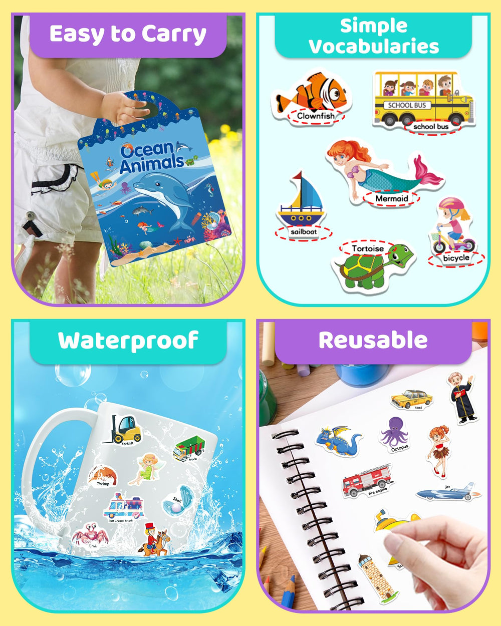 Benresive Sticker Book includes storage to keep stickers organized.