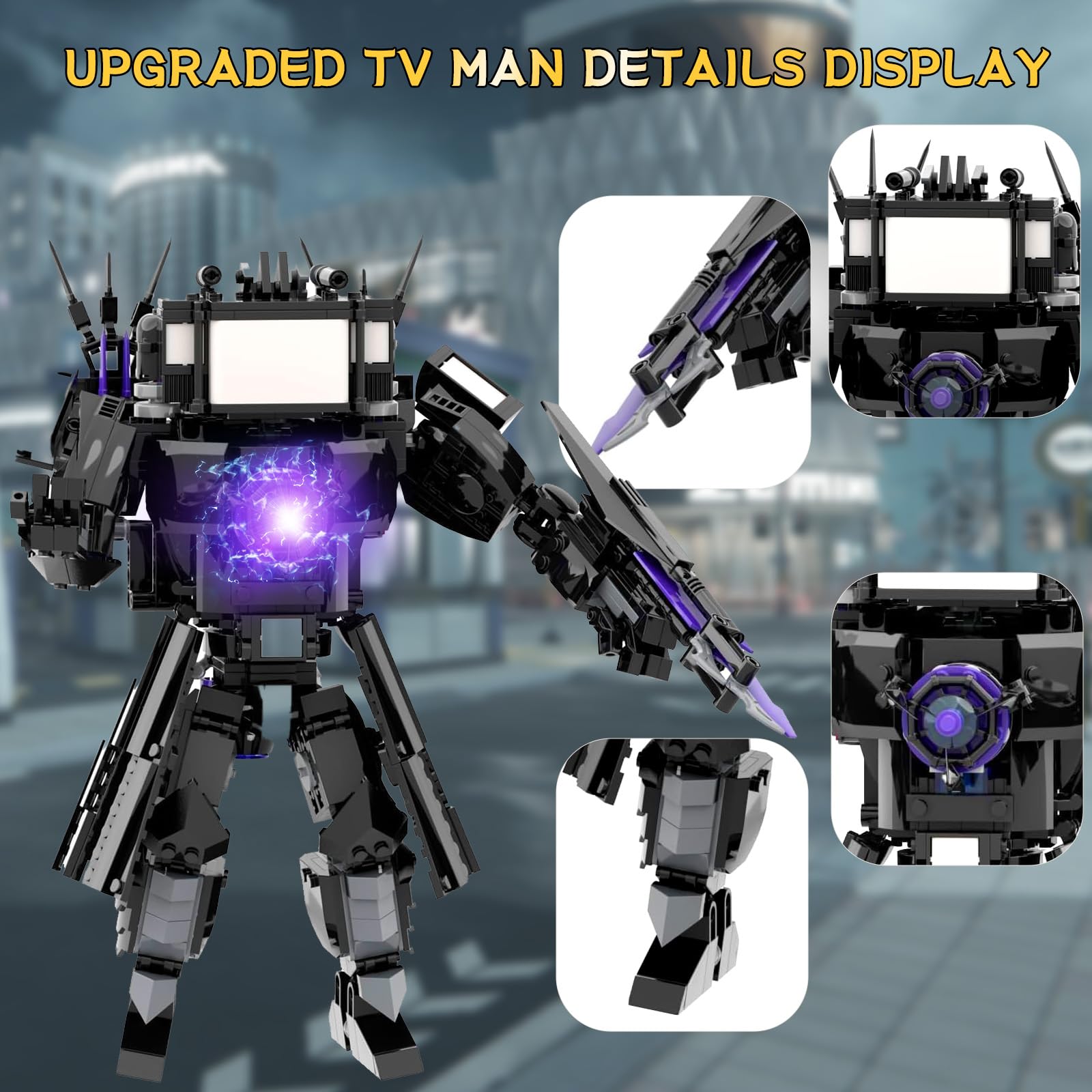 Bentex upgraded cameraman speakerman model highlighting detailed features for display