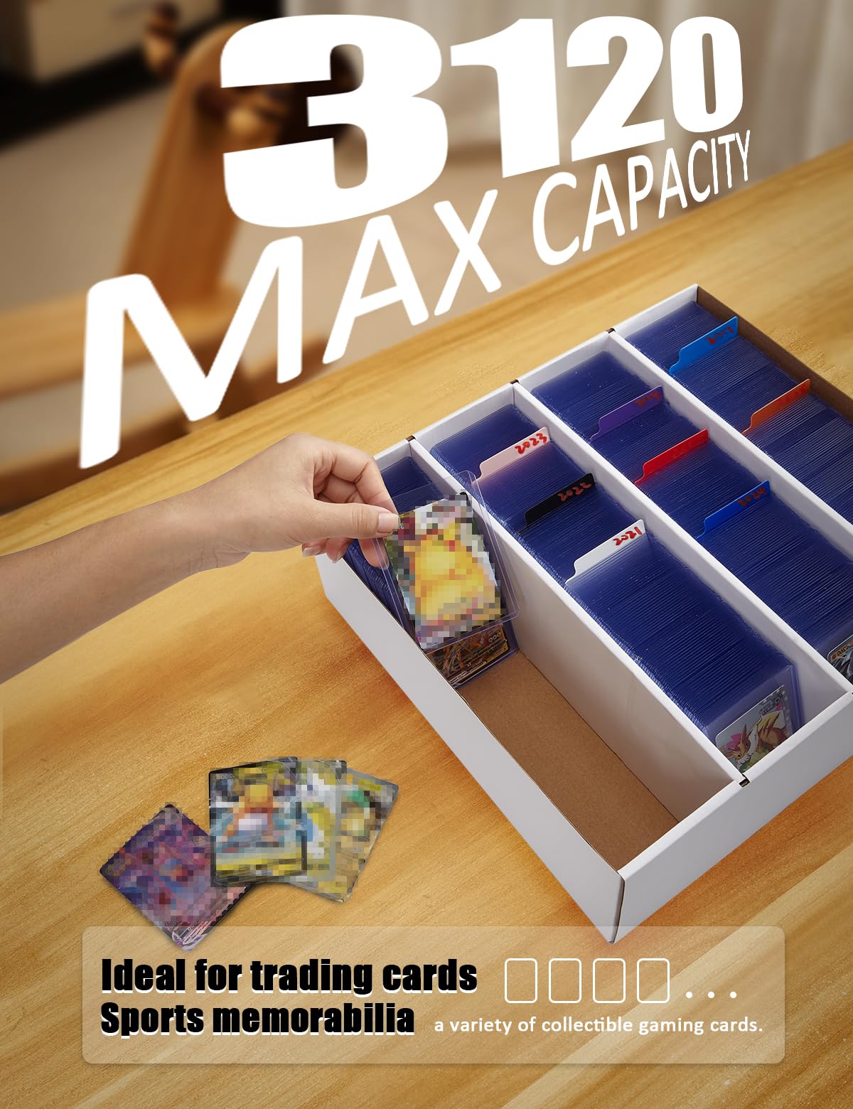 Bentoward 3120 card capacity box shows high storage for large collections.