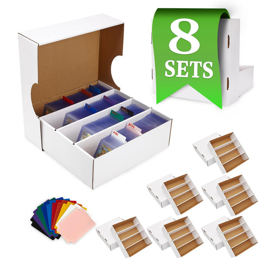Bentoward 8-pack card storage box front view showing four-compartment design for organized cards.