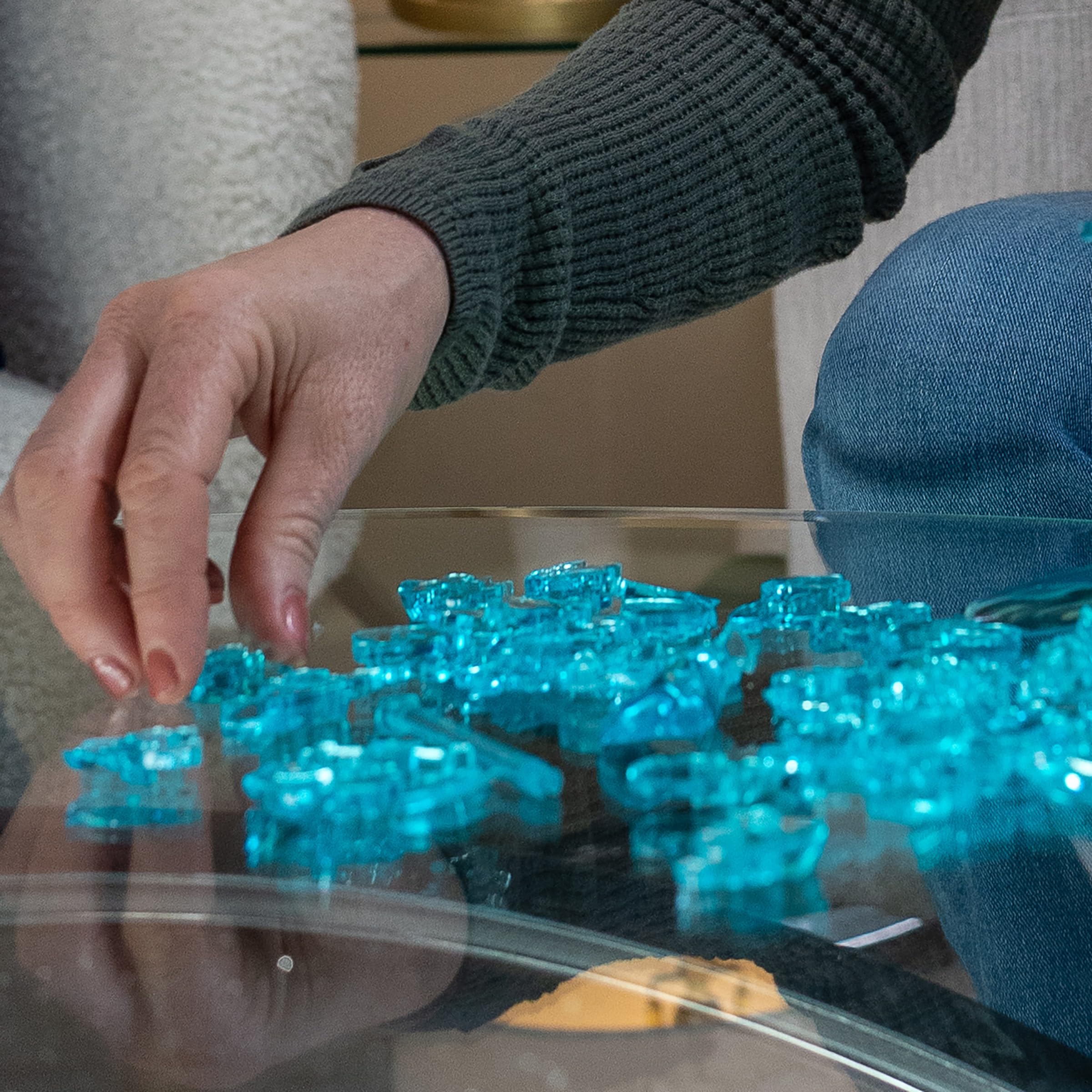 BePuzzled 3D crystal puzzle collection showcasing variety and color