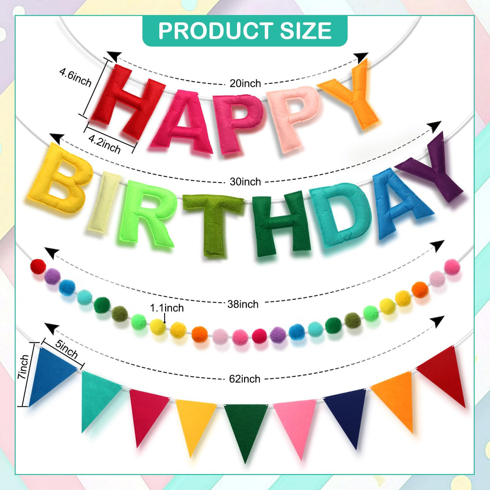 Berchaoki felt ball garland with 3D texture for durable, reusable party accents.