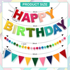 Berchaoki felt ball garland with 3D texture for durable, reusable party accents.