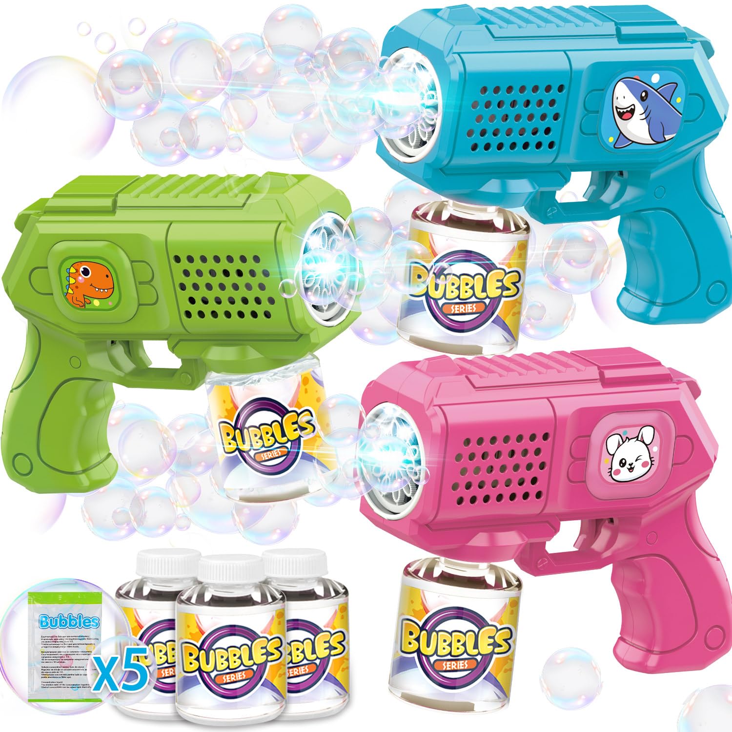 Beria bubble guns 3-pack ready for vibrant backyard play