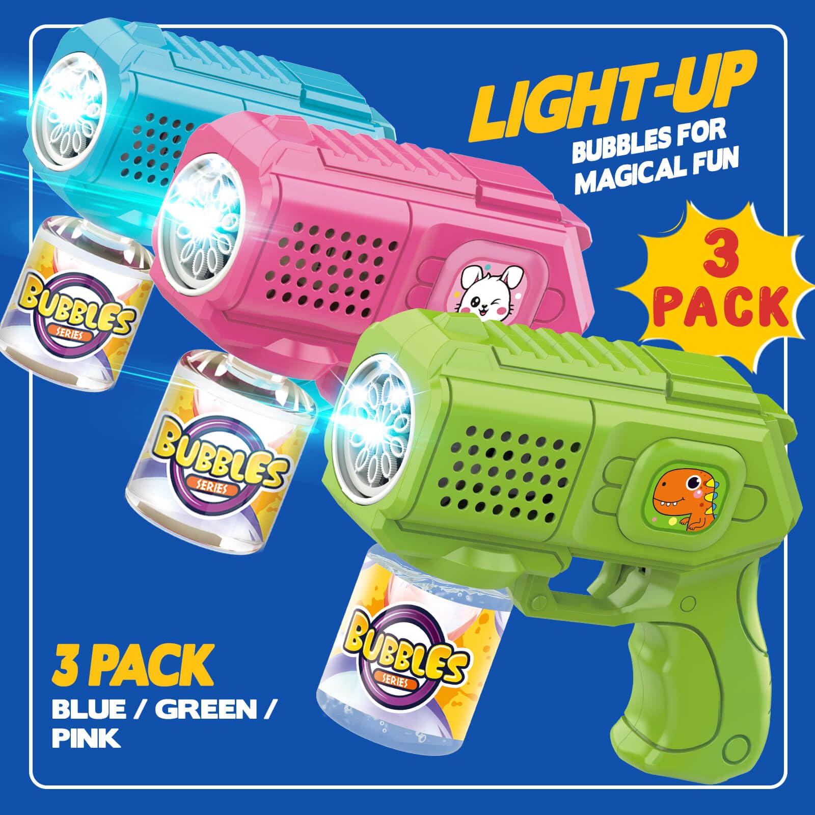 Beria bubble guns with LED lights for a dazzling show