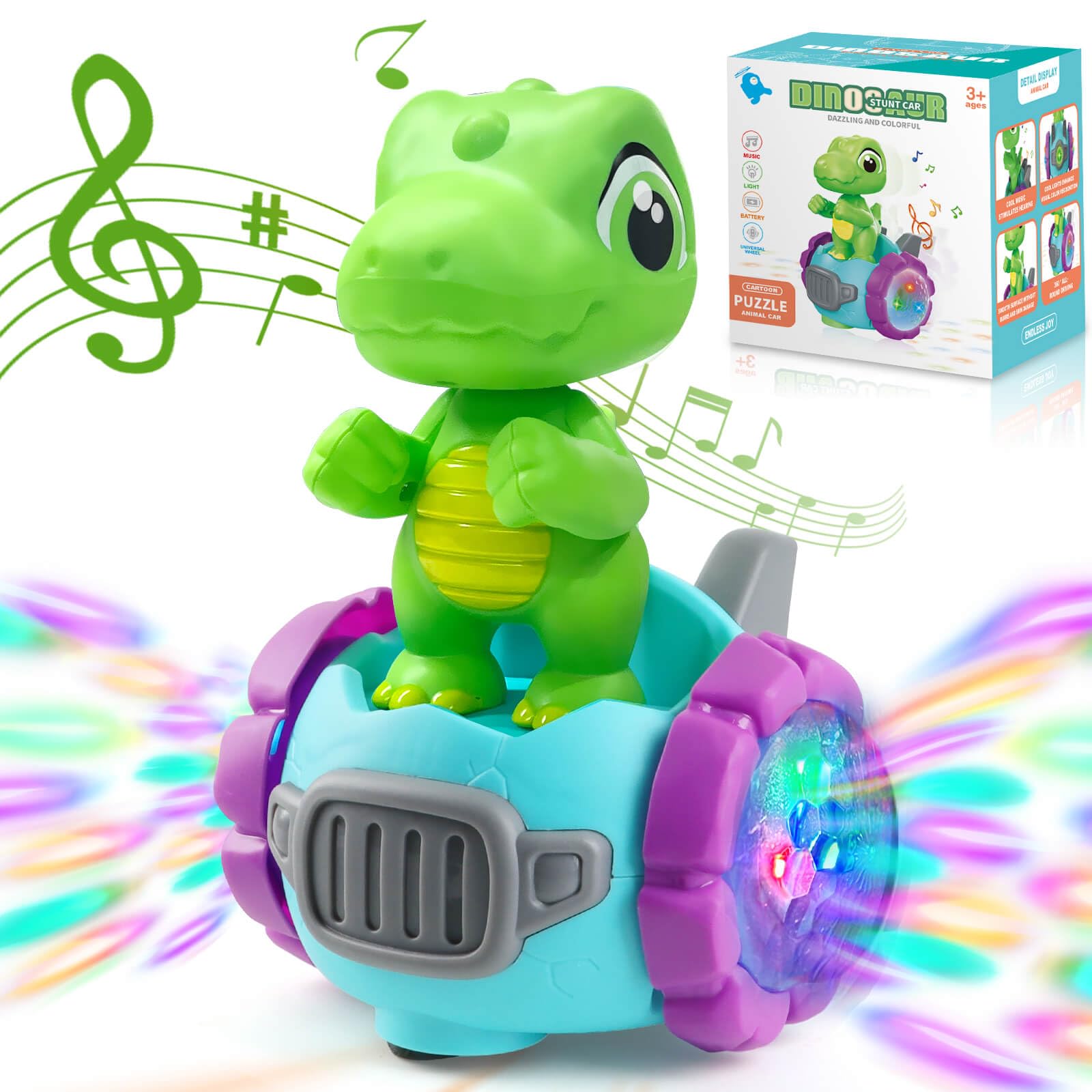 Beria dinosaur robot car front view with friendly design and easy grip.
