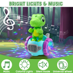 Beria dinosaur robot car top view illustrating compact size for small hands.