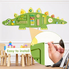 Beright Dinosaur Wall Panel Montessori Activities promotes hands-on learning and focus.