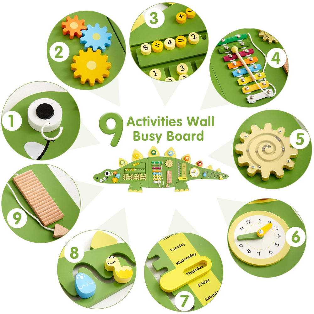 Beright Dinosaur Wall Panel Percussion Tools encourages rhythm and sensory exploration.