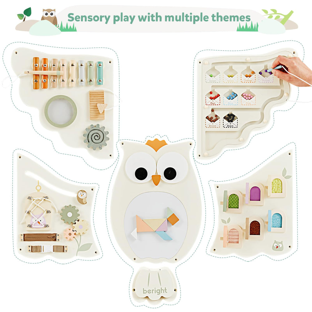 Beright Owl activity wall panel tangram-puzzle strengthens problem-solving and spatial skills