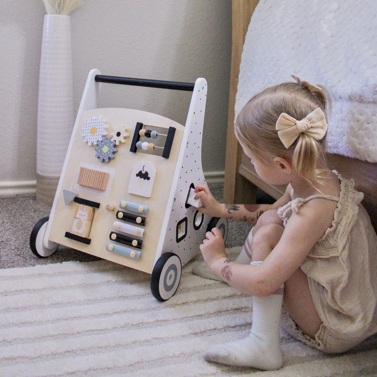 Beright shapes puzzle engages shape recognition and fine motor skills.