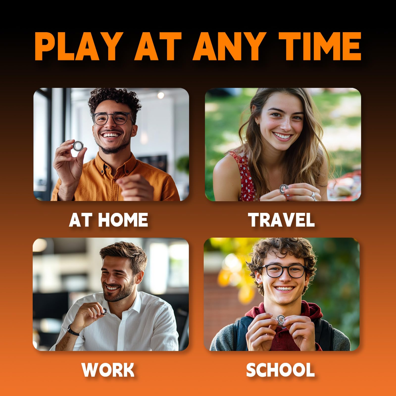 Berotok daily-use fidget ring supports calm during waiting or travel
