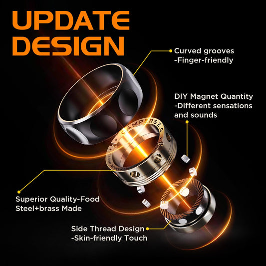 Berotok fidget ring shows a quiet spin when magnets are removed.