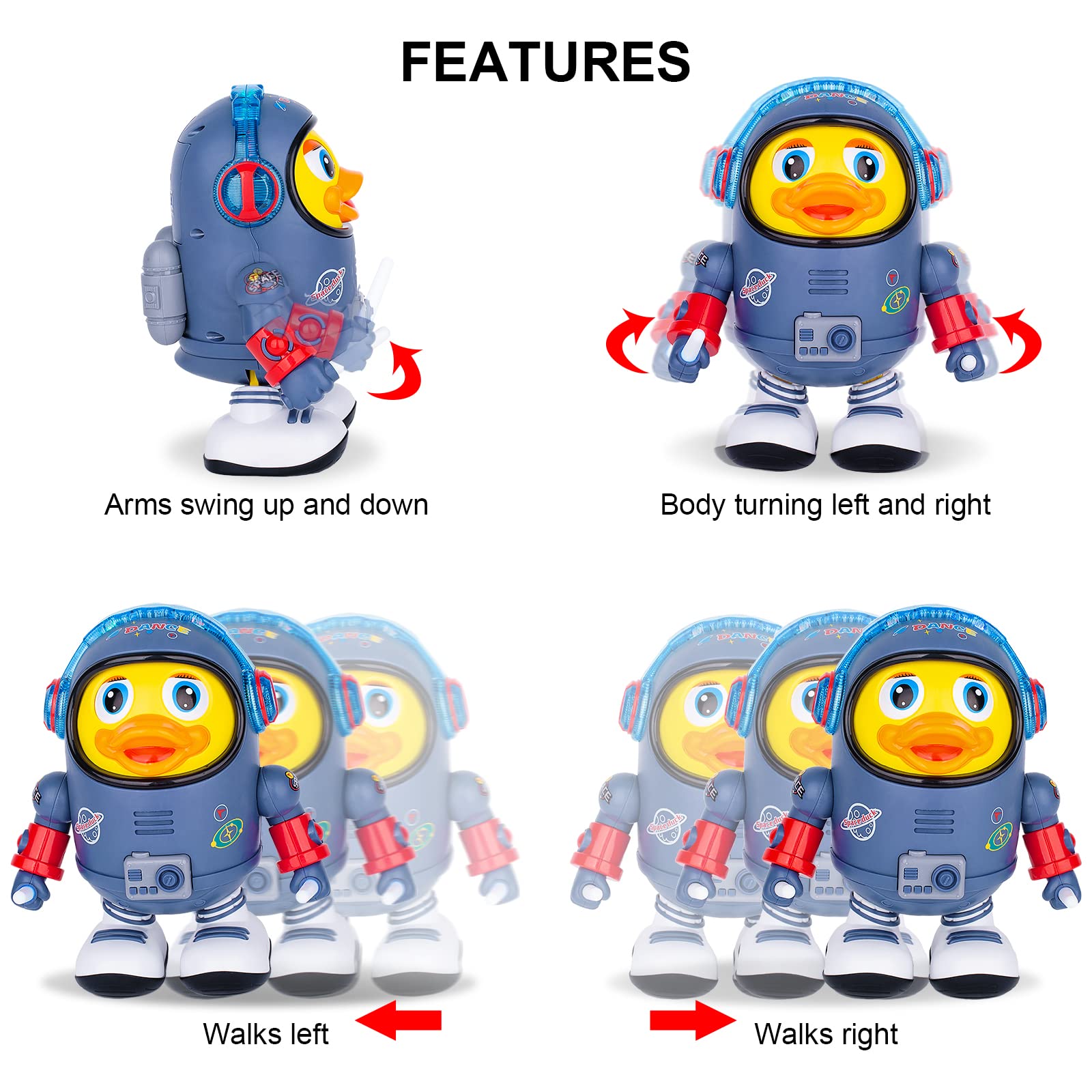 Berry President Space Duck blinking eyes invites interactive play