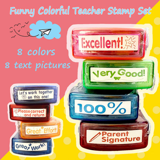 Bertiveny self-inking teacher stamps deliver crisp impressions quickly.
