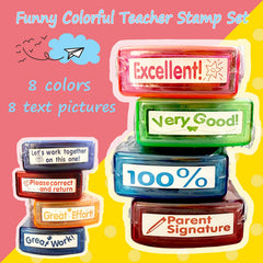 Bertiveny self-inking teacher stamps deliver crisp impressions quickly.
