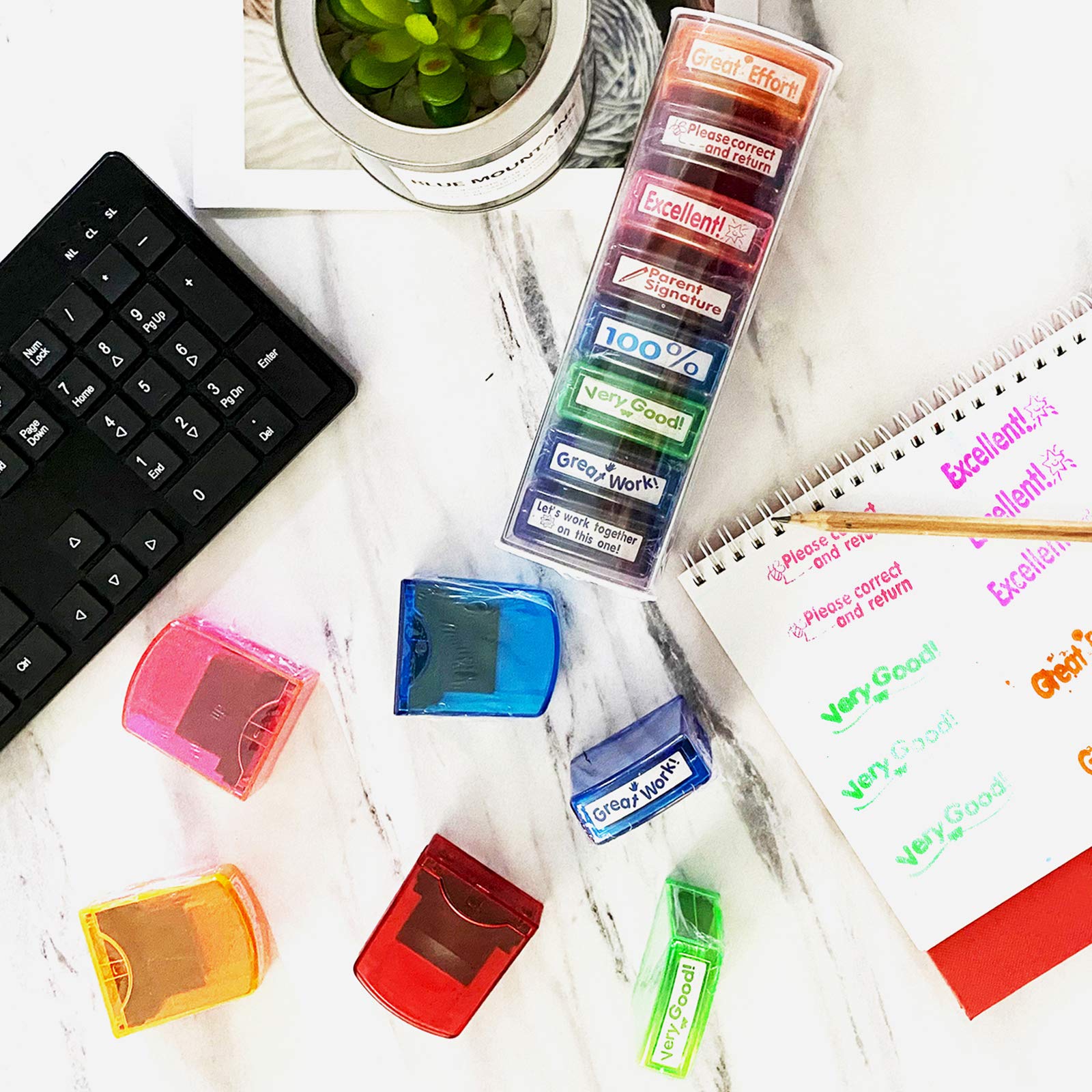 Bertiveny storage tray included keeps stamps organized and ready.