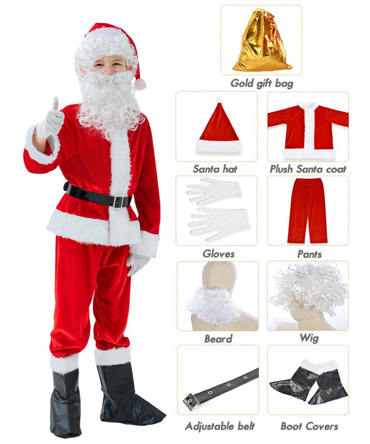 BERVYOSW Santa jacket and pants set shown, comfortable for active holiday wear.