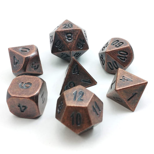 Bescon Antique Copper D4 metal die, durable RPG tool for precise rolls.