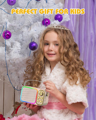 Child singing with friends using BESCOST karaoke for group fun