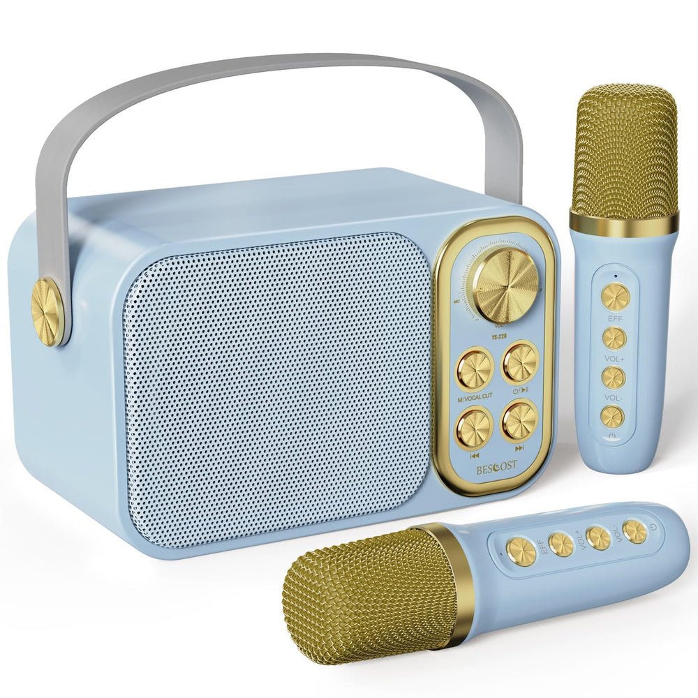 BESCOST Kids Karaoke Machine with two wireless mics for instant duets during family sing-alongs.
