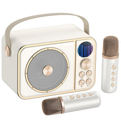 BESCOST Kids Karaoke Machine white front view for family sing-alongs.
