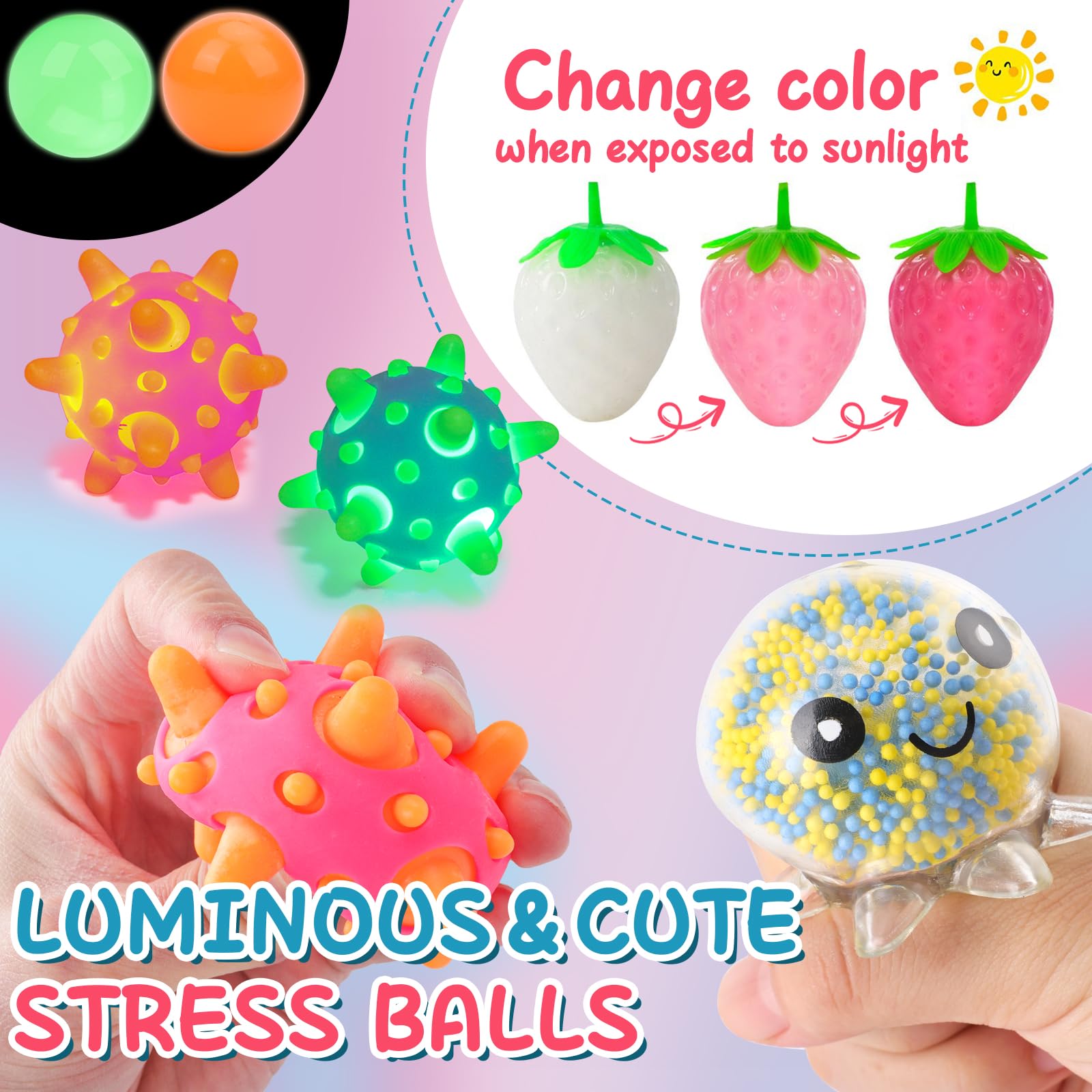 BESNEL color-change stress ball shown while squeezed for visual play.
