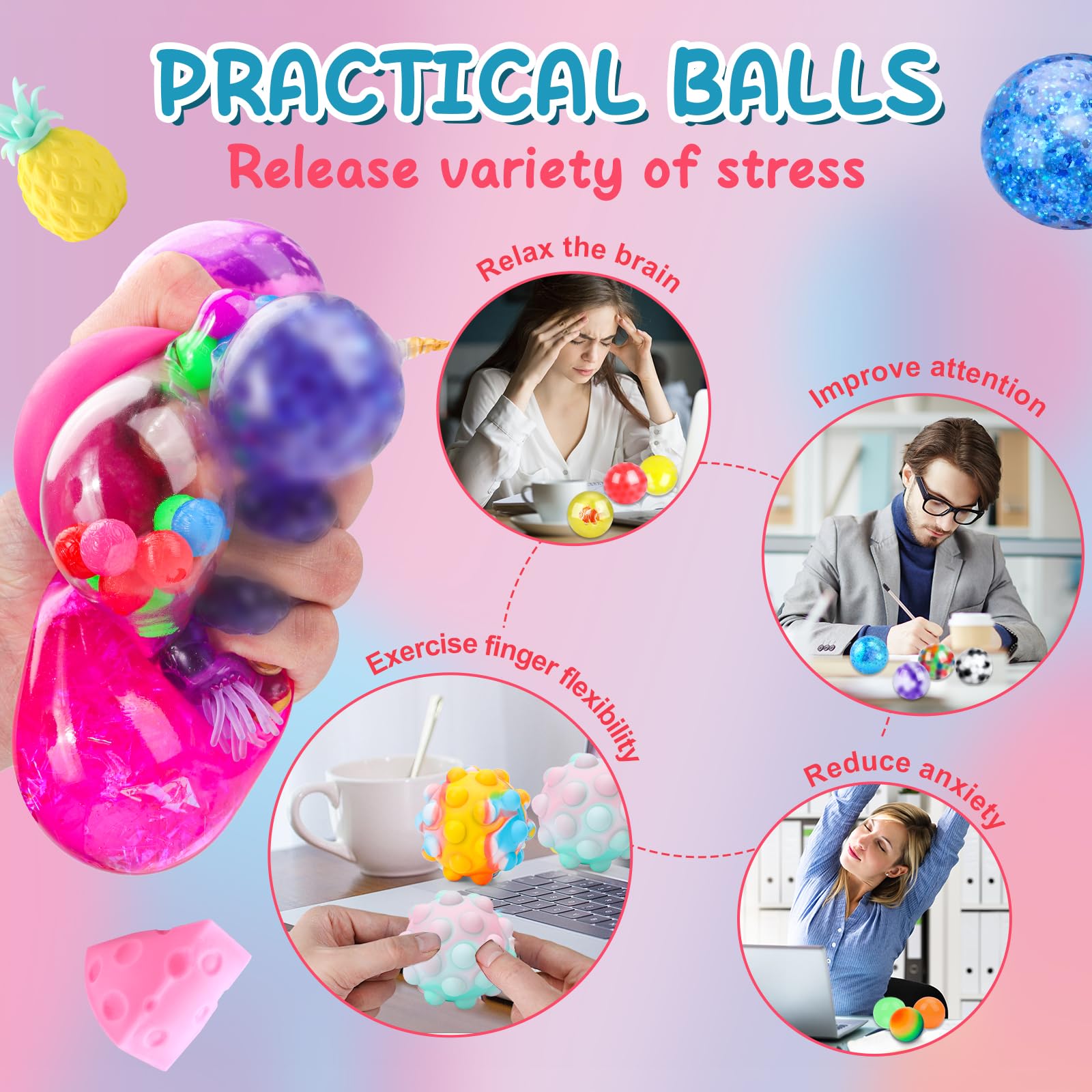 BESNEL easy-clean stress ball ready for washing with soap and water.