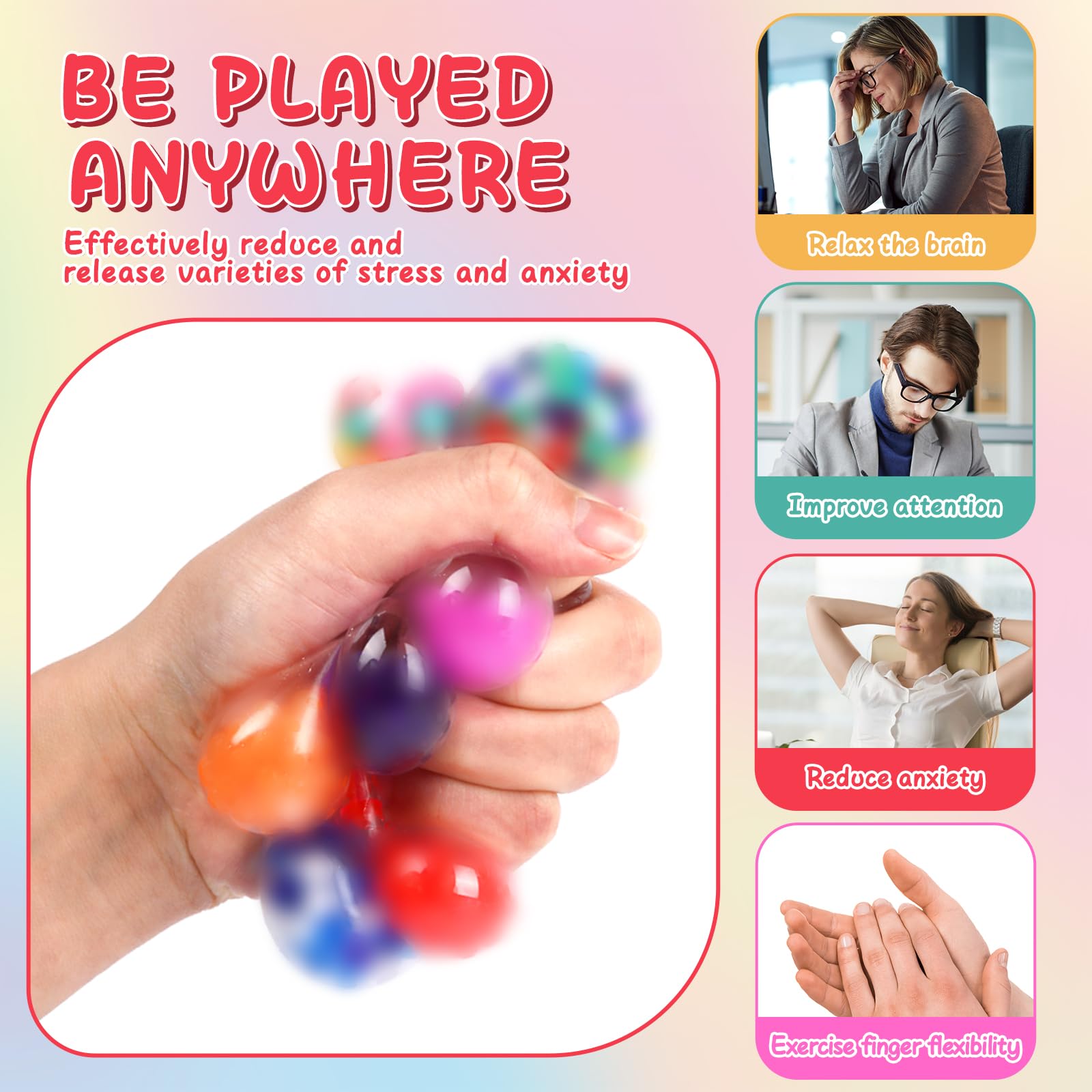 BESNEL gift box of stress balls, perfect as party favors and prizes.