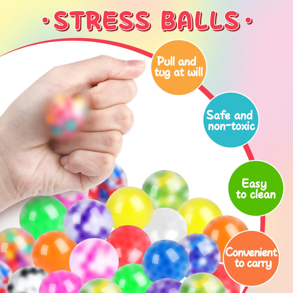 BESNEL multicolor stress balls with vibrant hues for sensory relief.