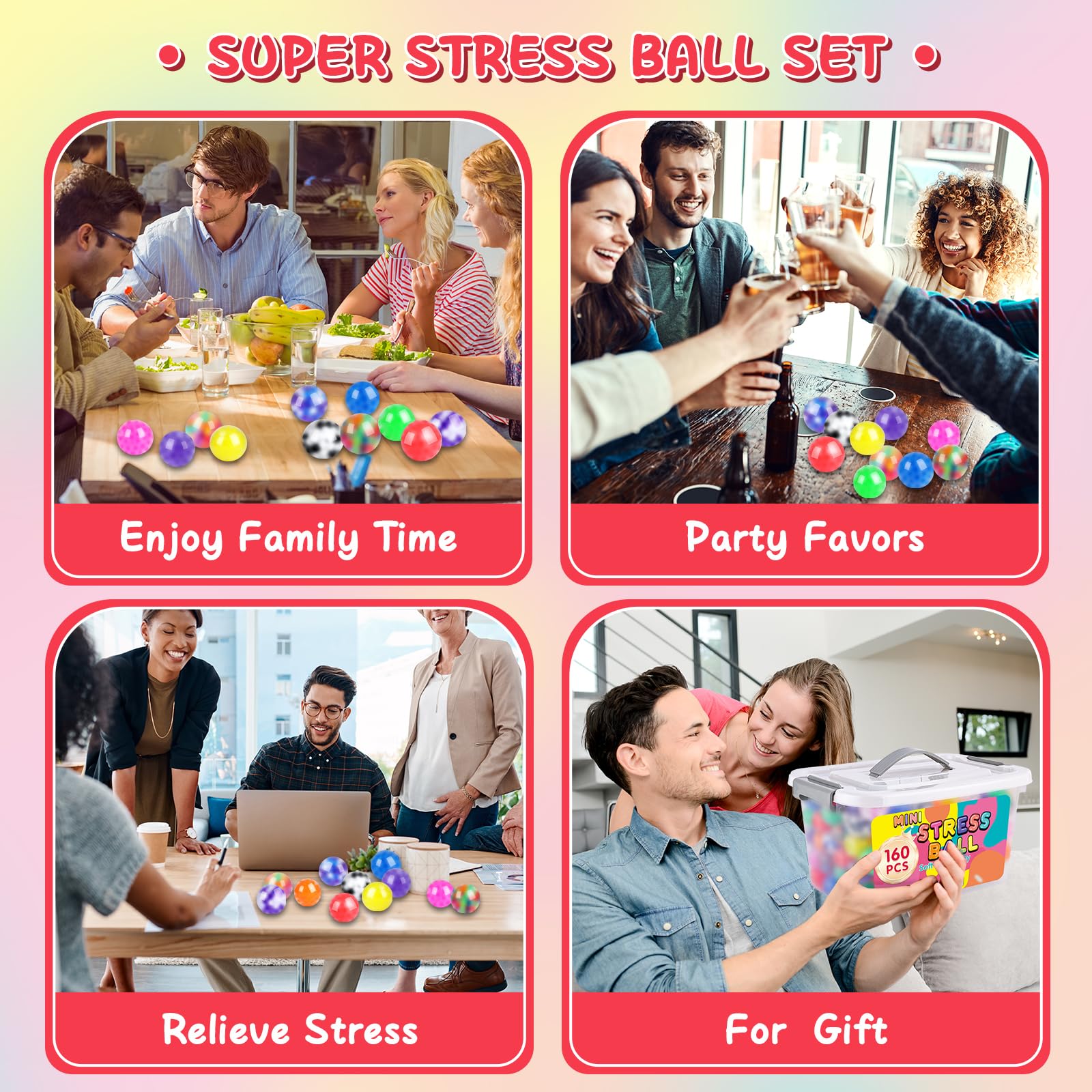 BESNEL party-friendly stress balls for favors and prizes.