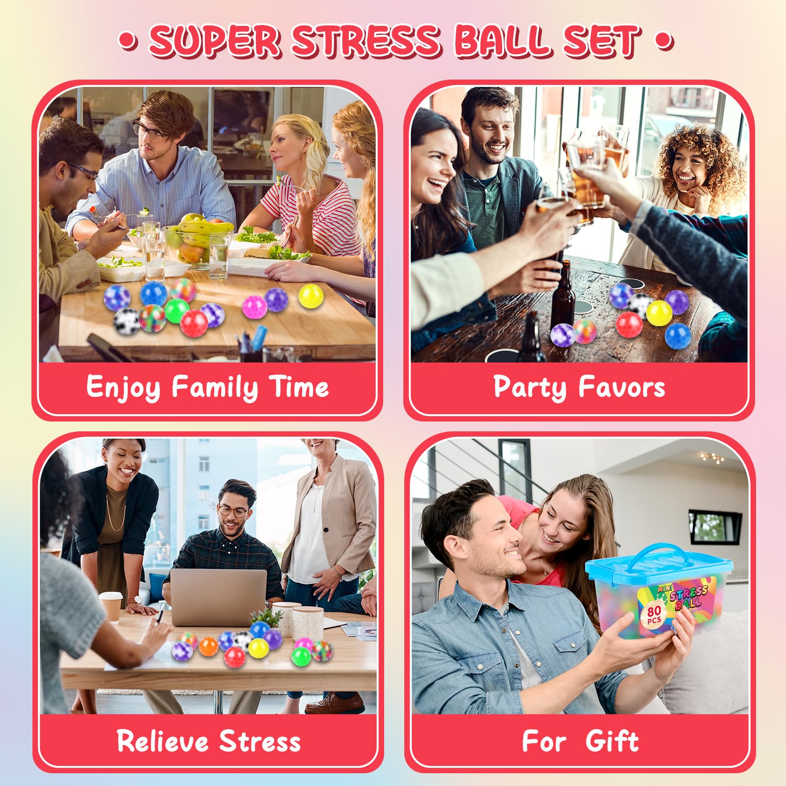 BESNEL stress balls in a prize basket ready for celebrations.