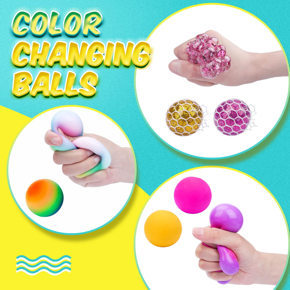 BESNEL stress balls held in hand highlighting palm-sized portability
