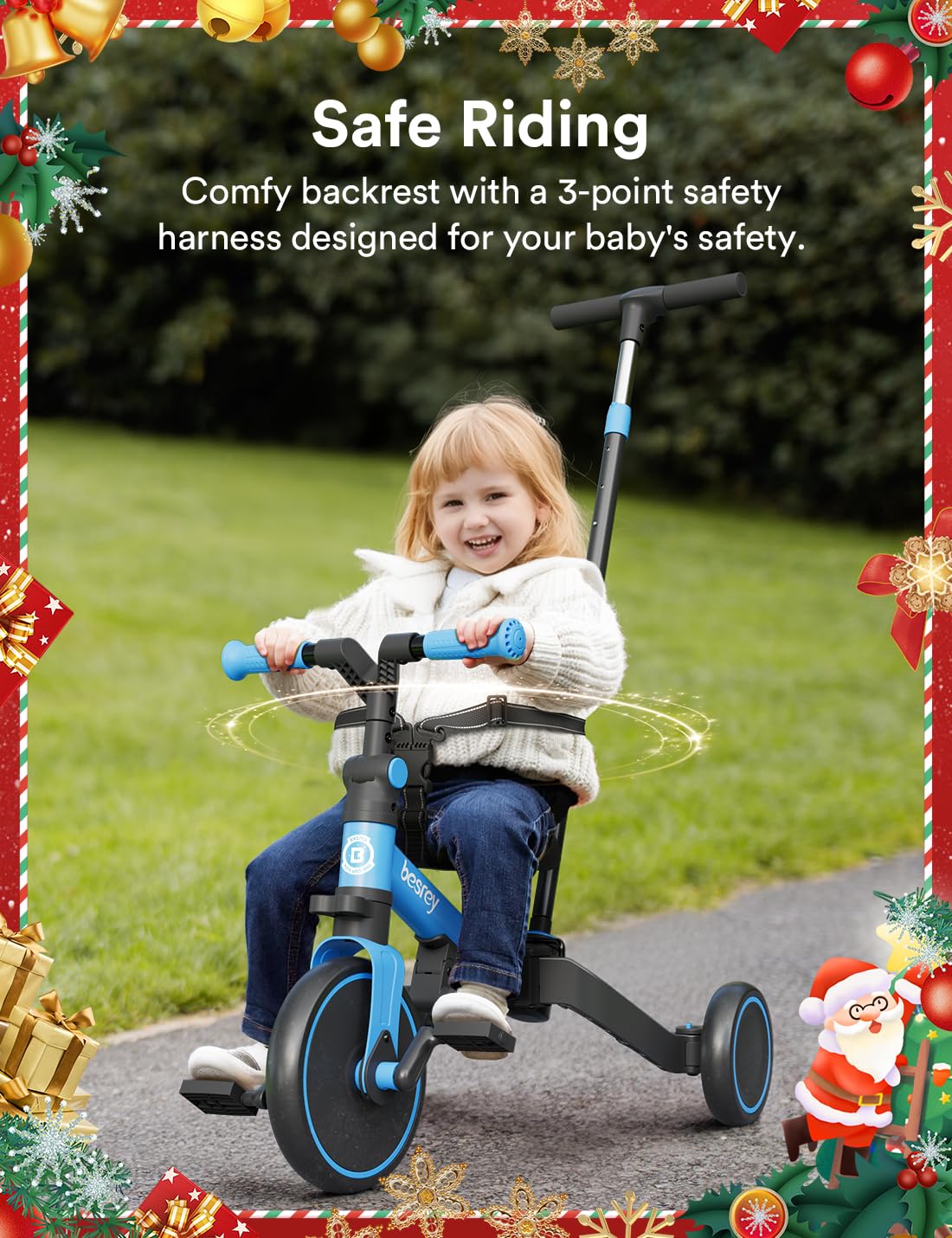Besrey 4-in-1 toddler bike adjustable handlebars and seat for growth.