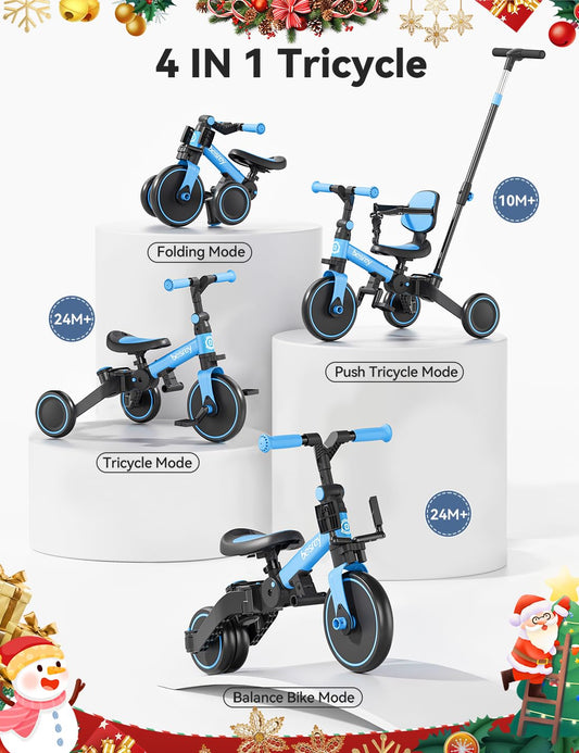 Besrey 4-in-1 toddler bike in balance mode supports early balance.