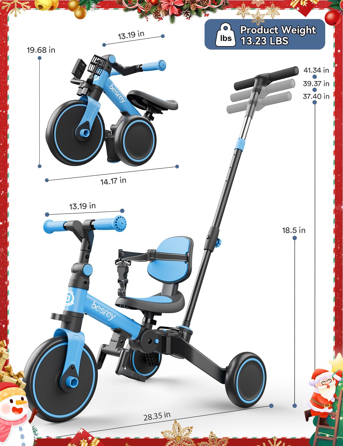 Besrey 4-in-1 toddler bike ideal for ages 1 to 3 years.